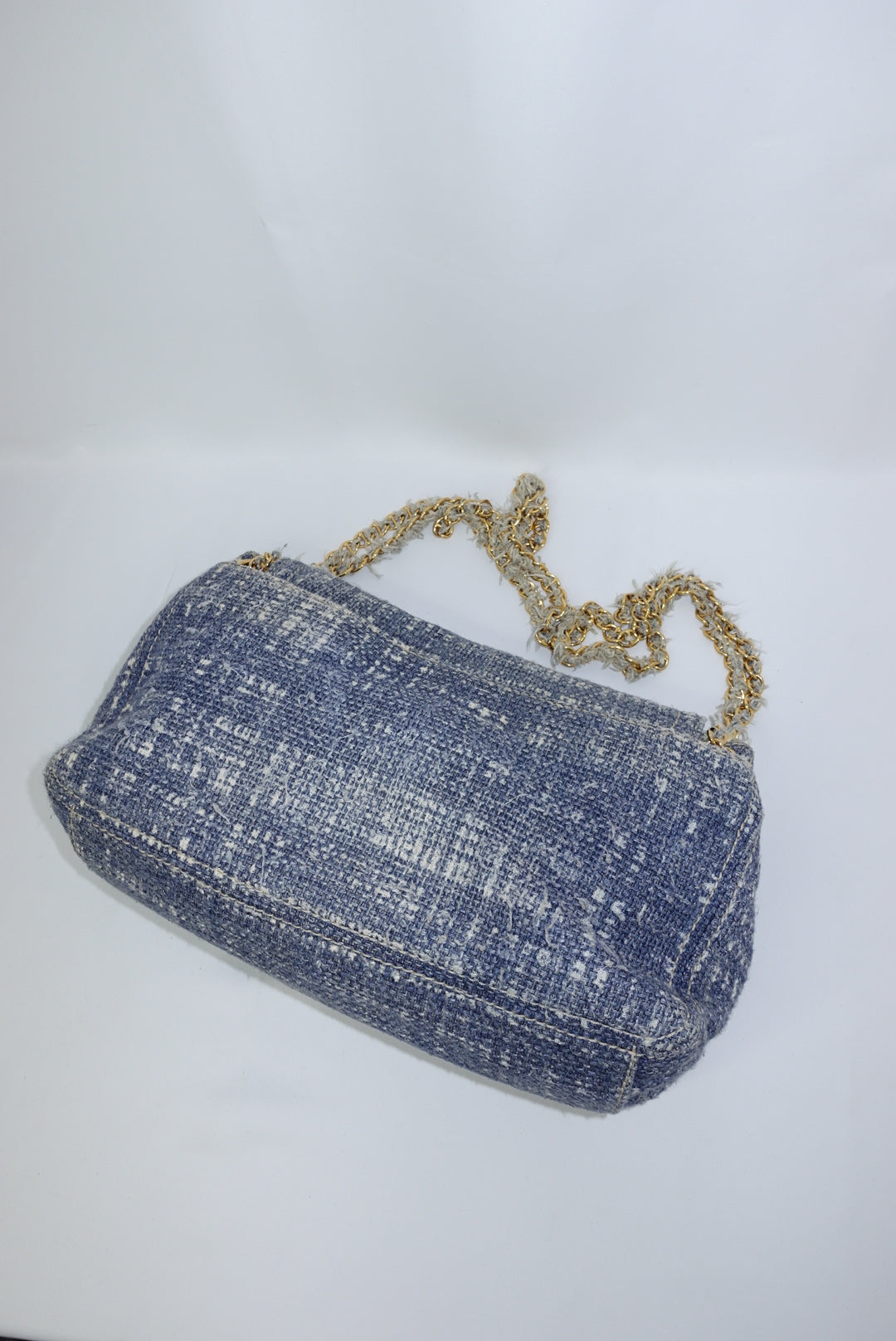 Prada Light Blue Tweed Vintage Bag