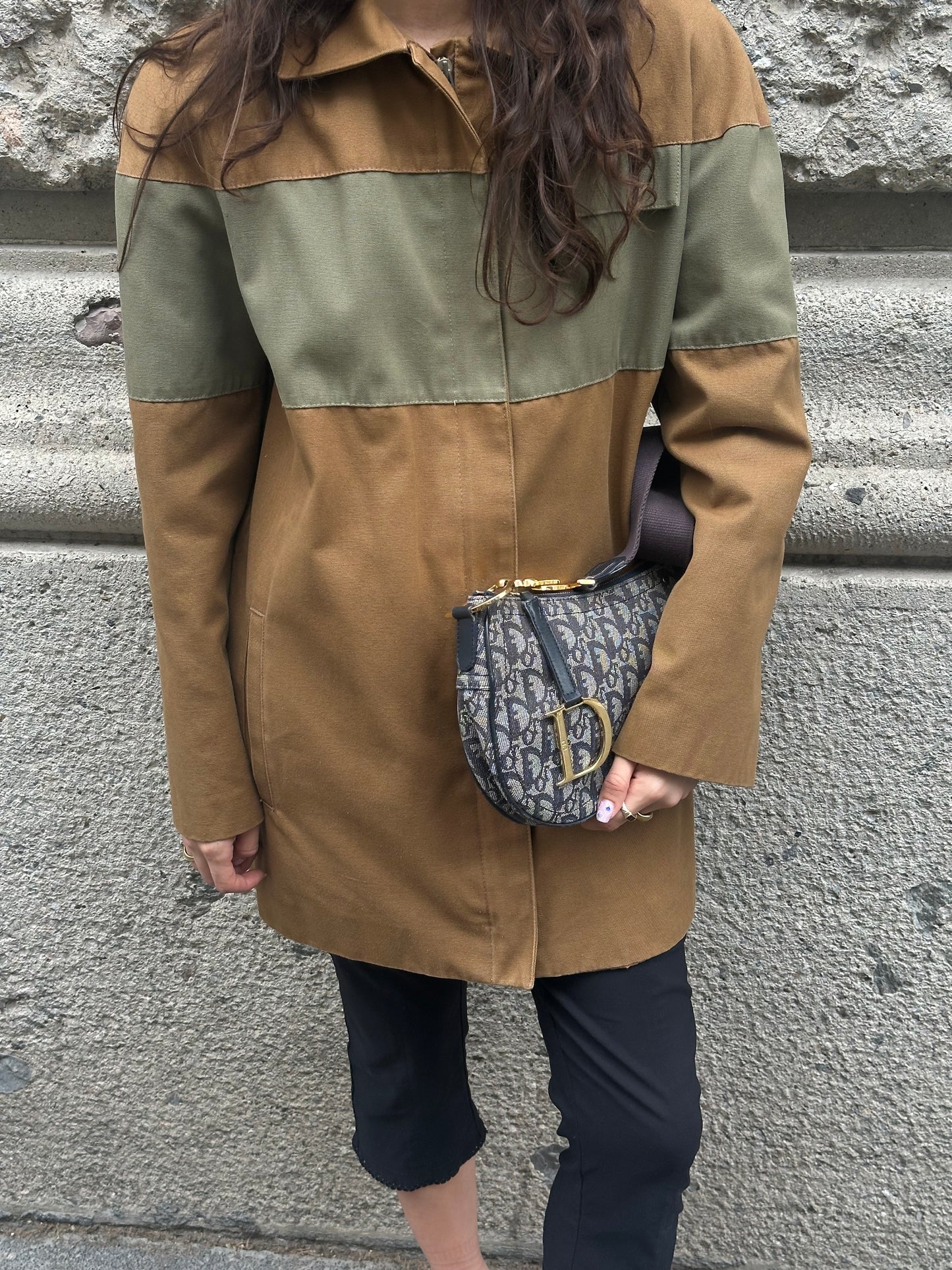066. Military Green & Camel Balenciaga Utility Jacket