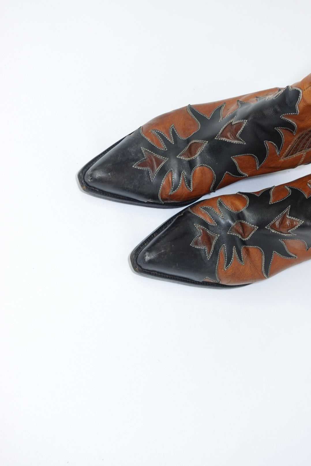 Cowboy Vintage Boots Black & Caramel