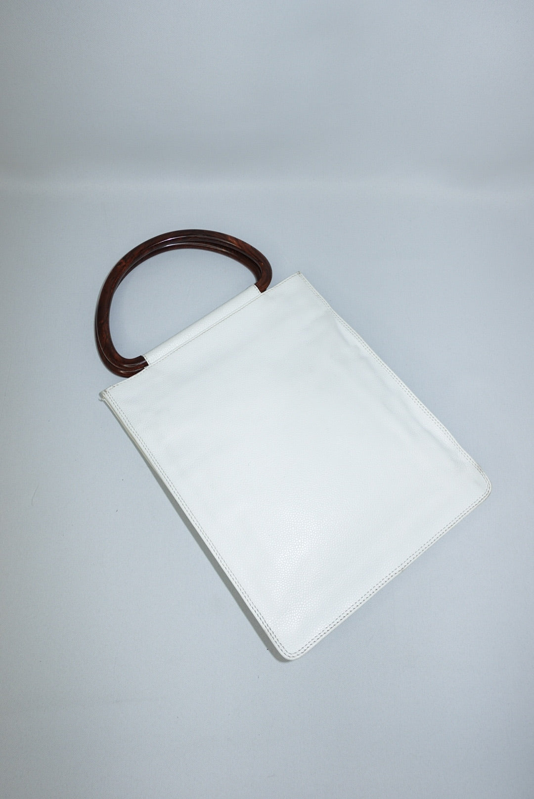 Chanel Vintage Mini Tote Bag White Leather