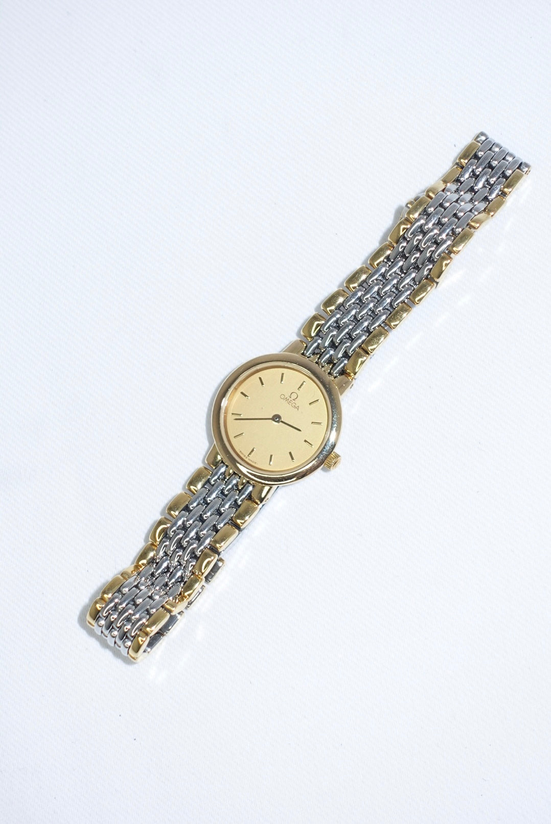 Omega Round Small De Ville Vintage Gold and Silver Watch