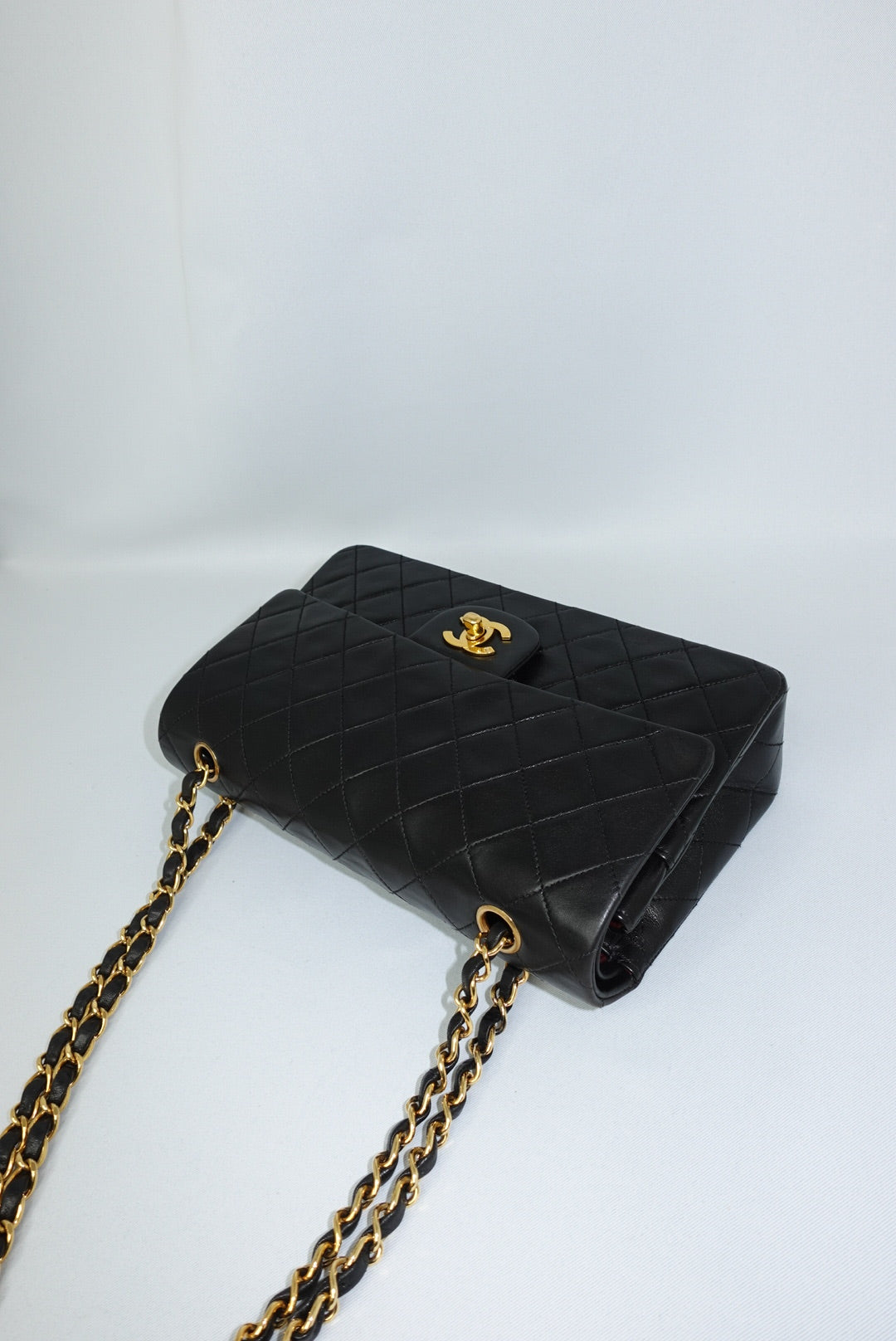 Chanel Vintage Timeless Classic 25 Double Flap Black Full Set