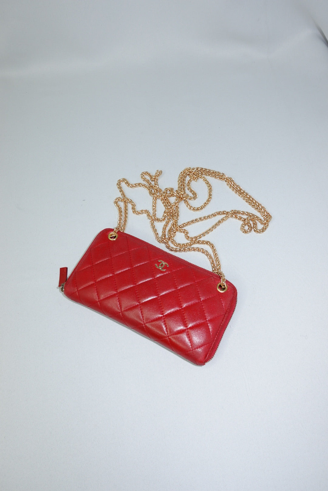 033. Re-Worked Chanel Timeless Zip Red W.O.C.