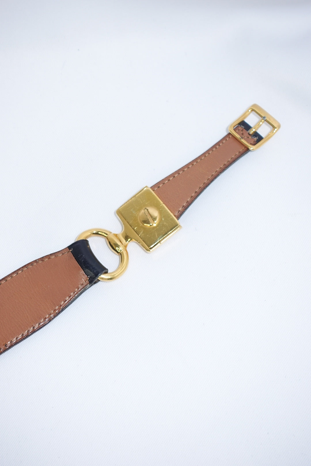 Hermès Black Leather Vintage Belt