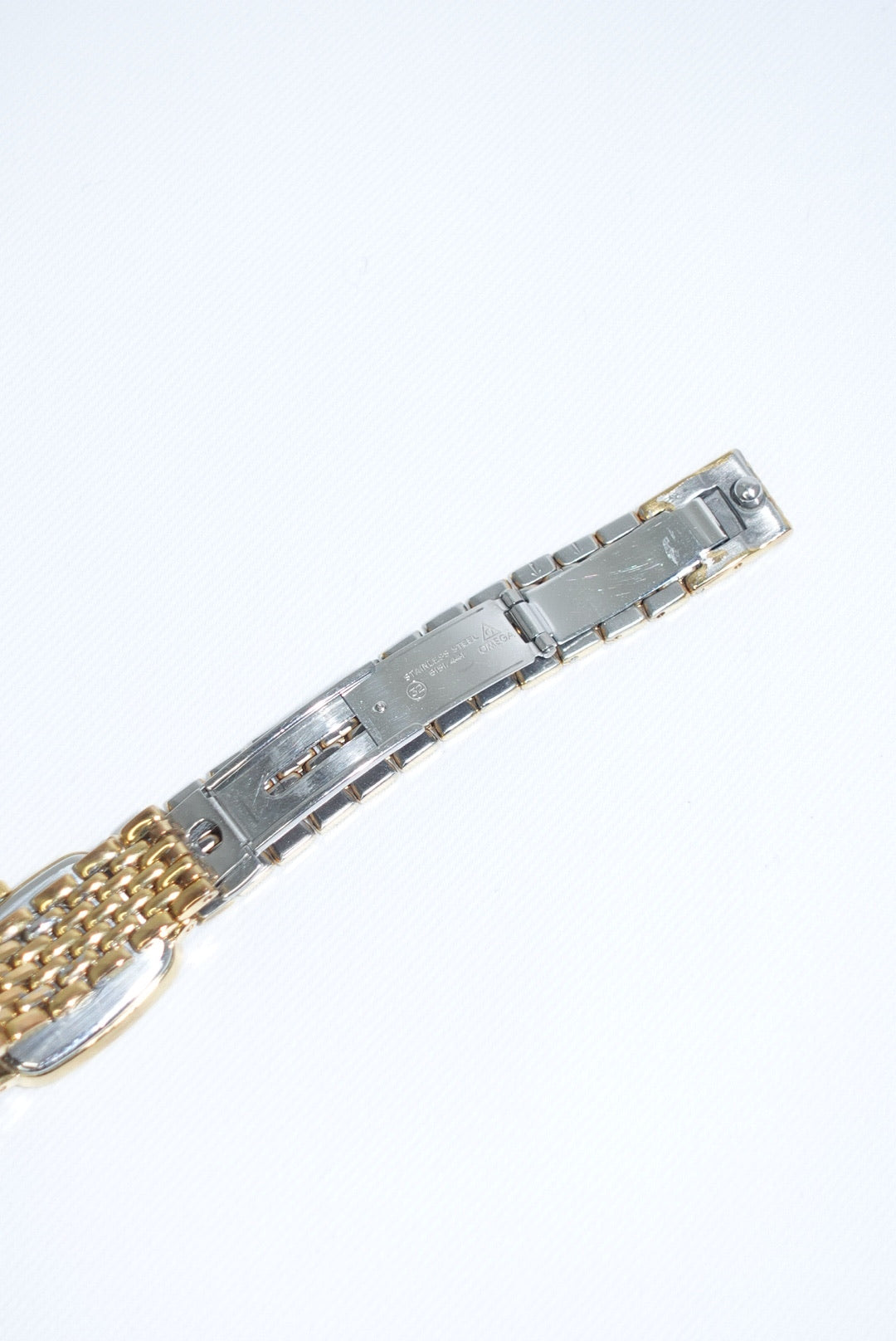 091. Omega Rectangular Small De Ville Gold Watch
