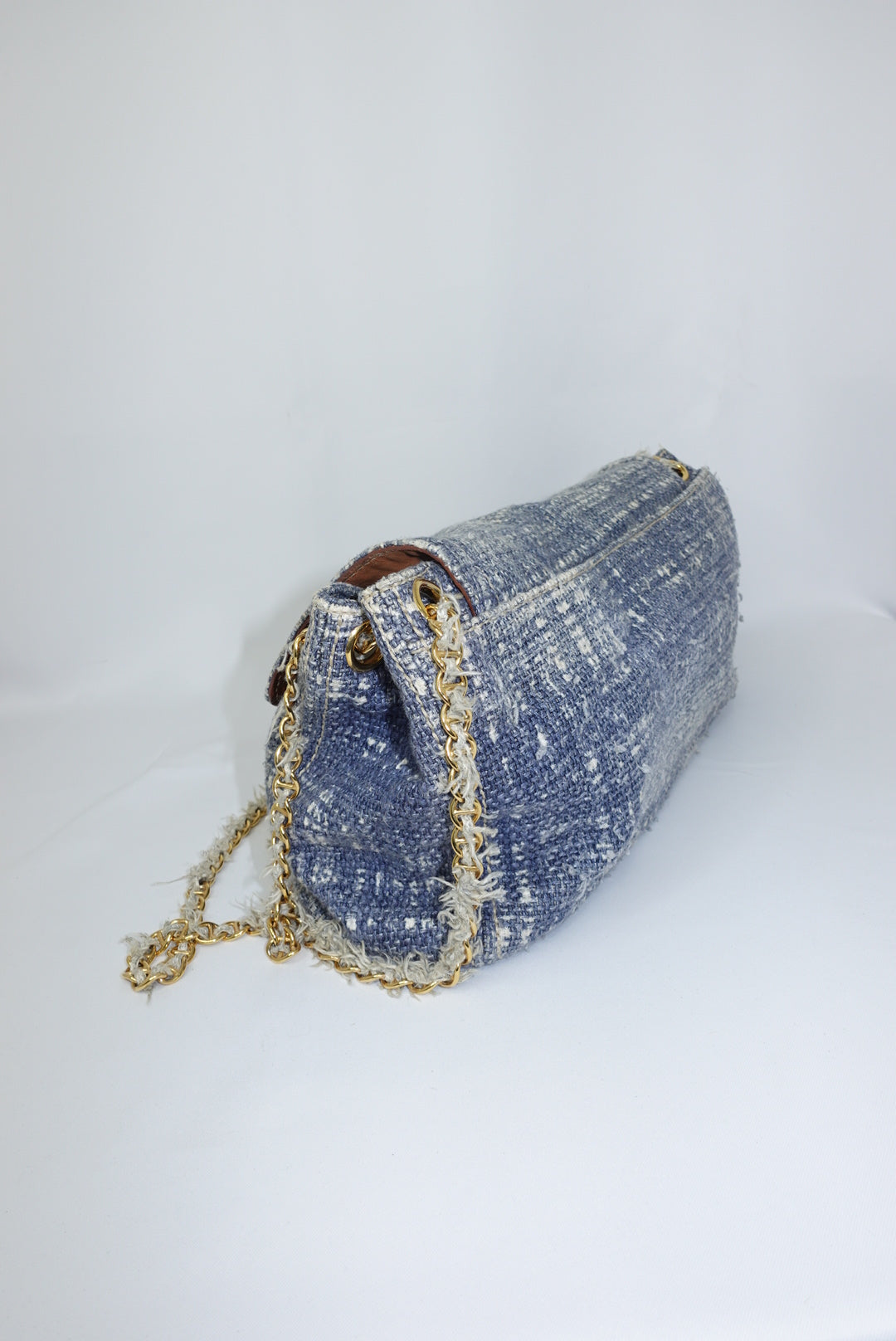 Prada Light Blue Tweed Vintage Bag