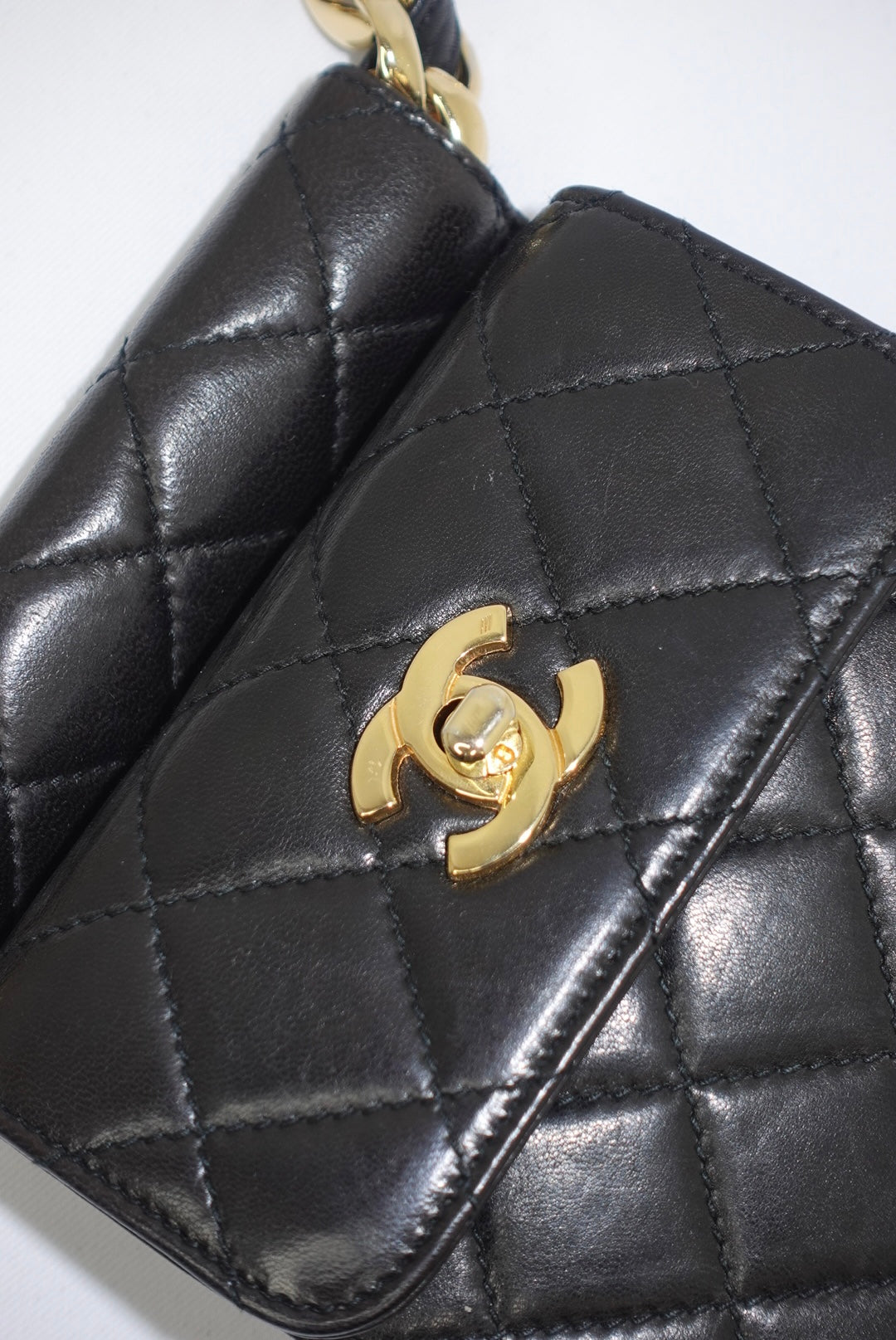 Chanel Vintage Black Timeless Belt Bag CC Logo Chain