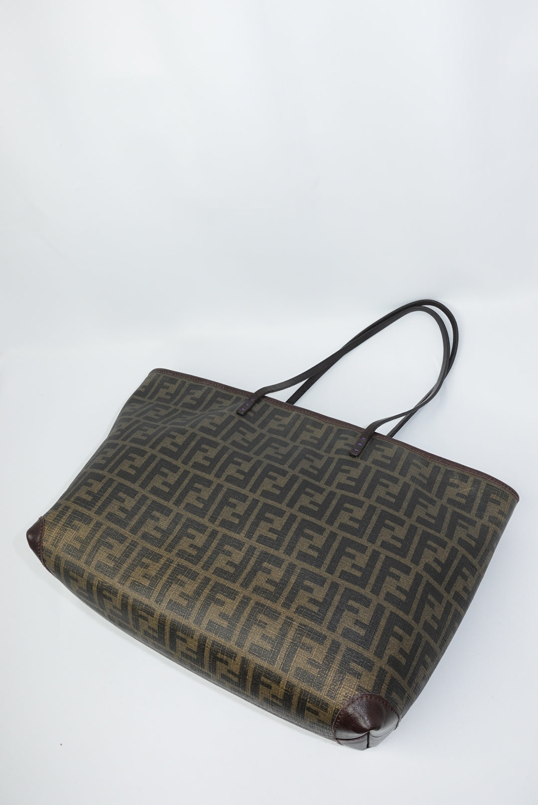 Fendi FF Zucca Brown Vintage Canvas Tote Bag