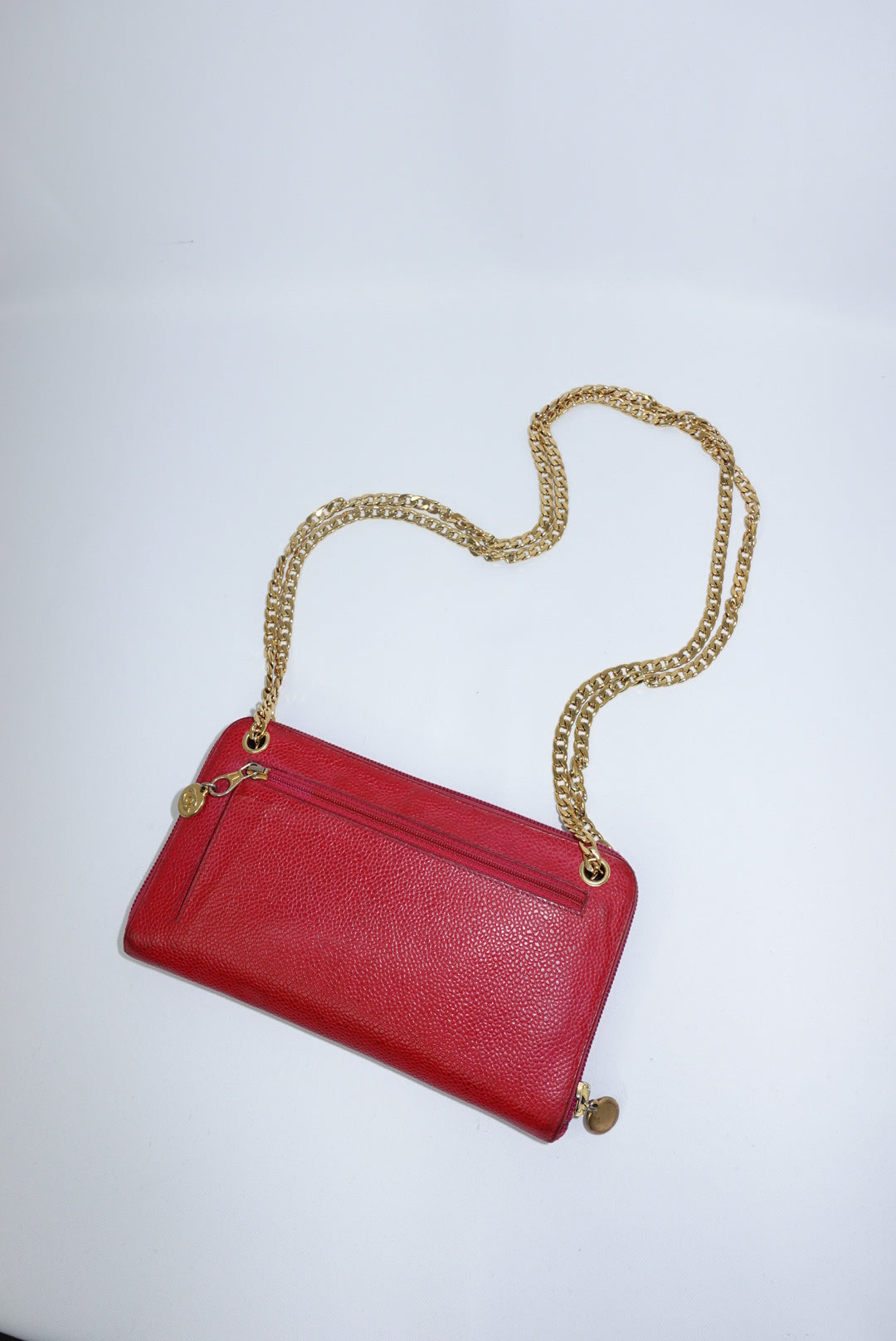 Chanel Re-Worked Zip Vintage W.O.C CC logo Hot Pink