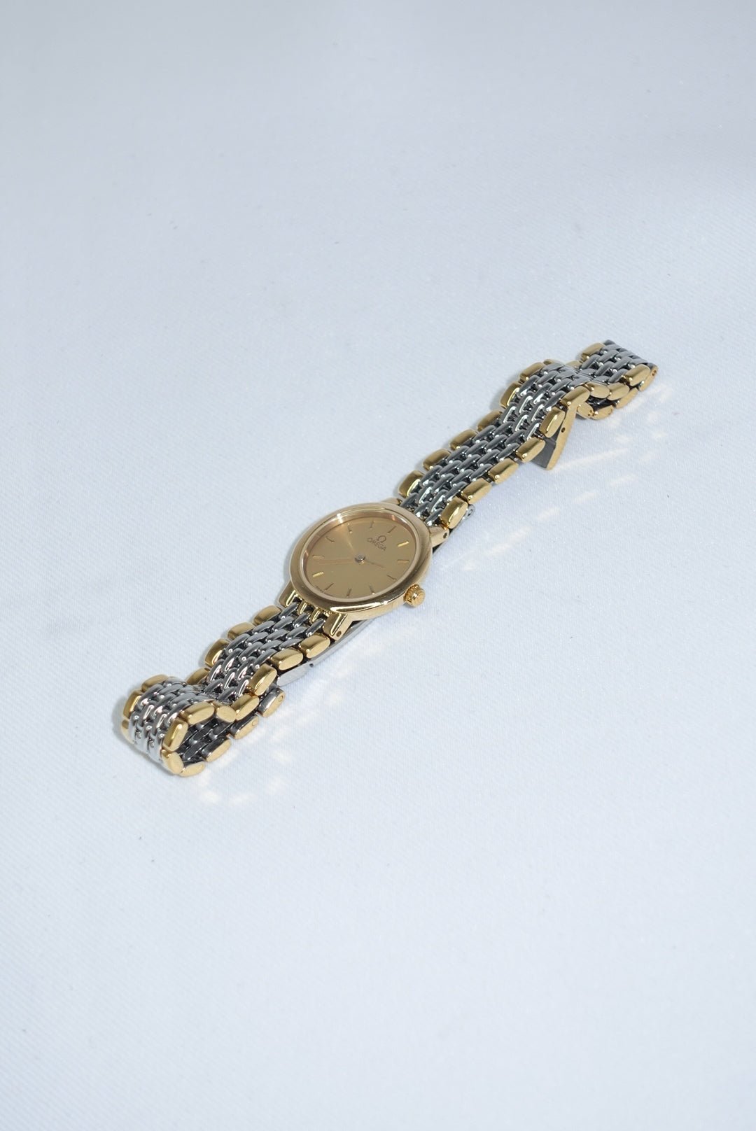 Omega Round Small De Ville Vintage Gold and Silver Watch