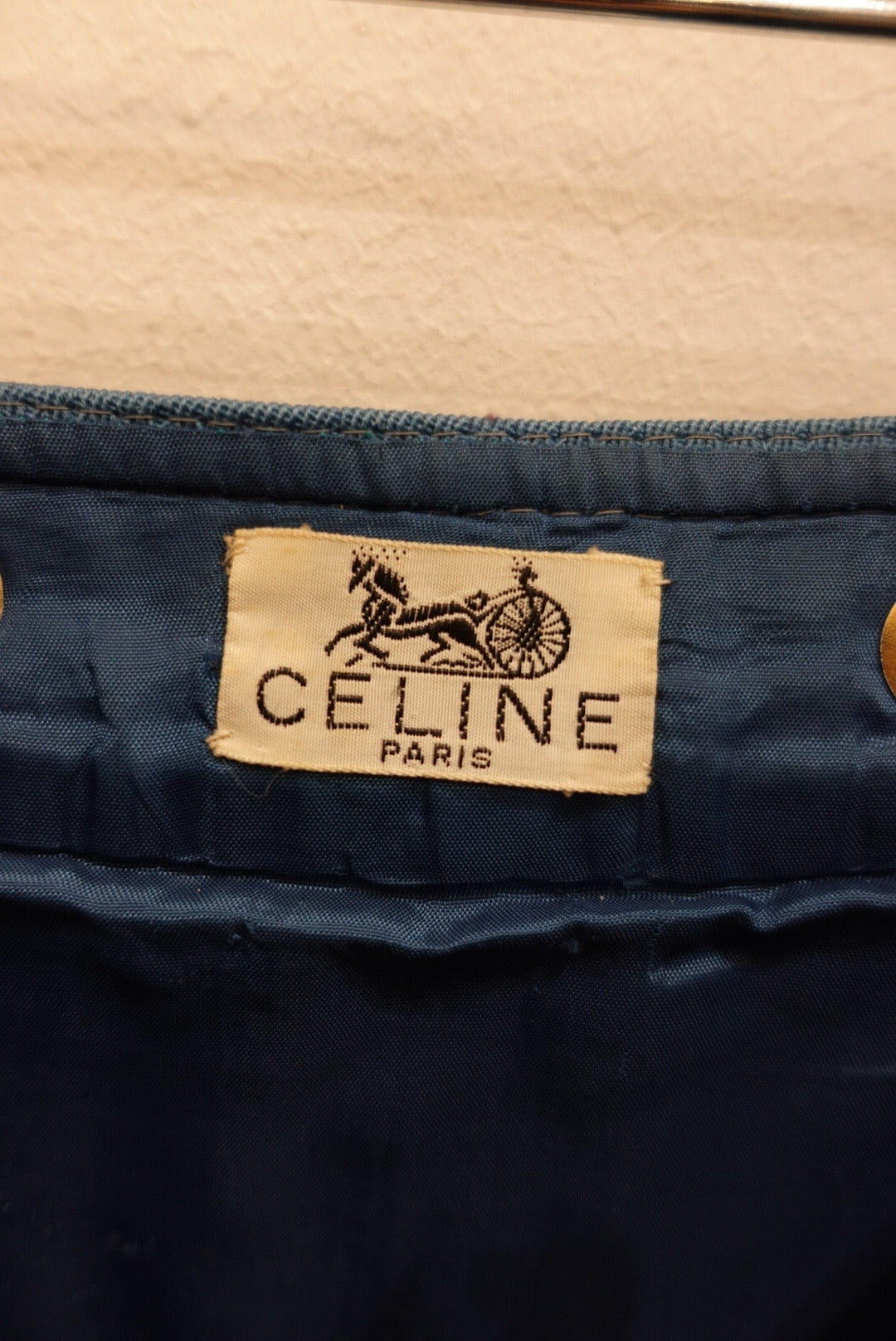 045. Vintage Celine Plissè Skirt Teal