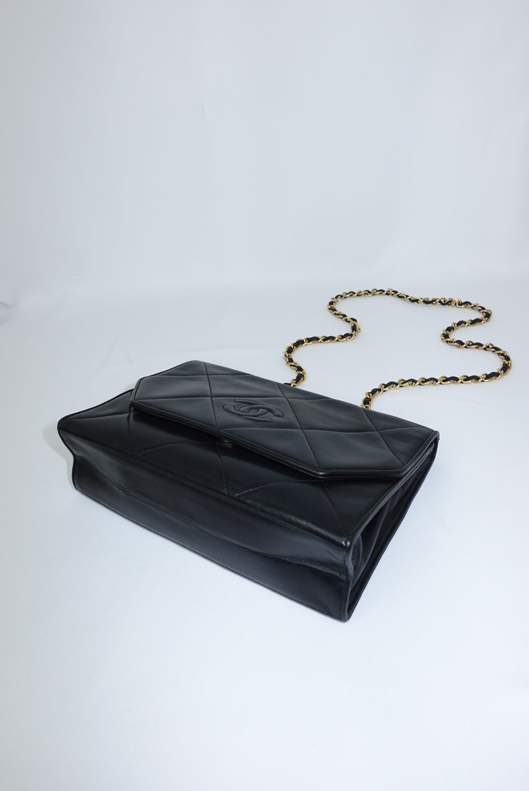 Chanel Vintage Camera Bag CC Logo Black Lambskin