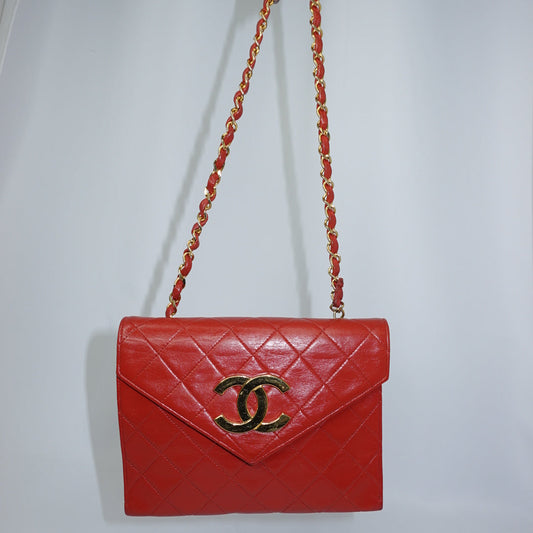 chanel red camera bag vintage luxury