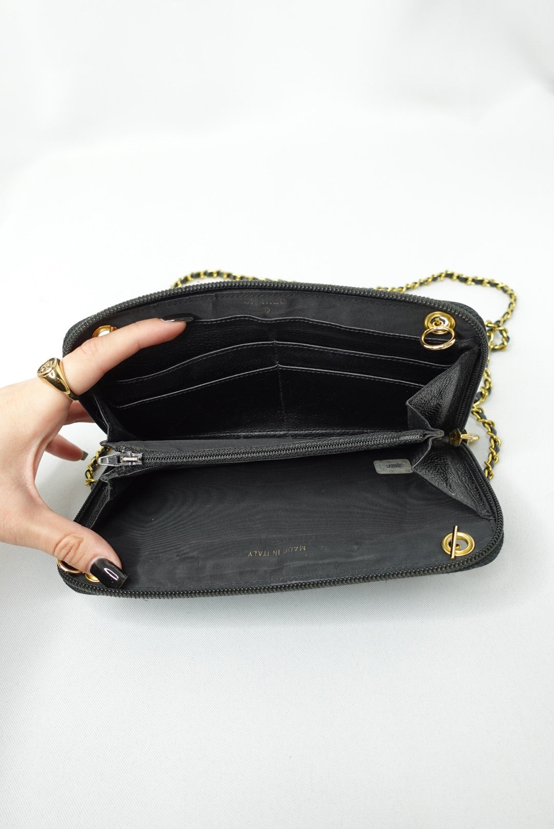 012. Chanel Re-Worked Zip Vintage W.O.C CC Logo Big
