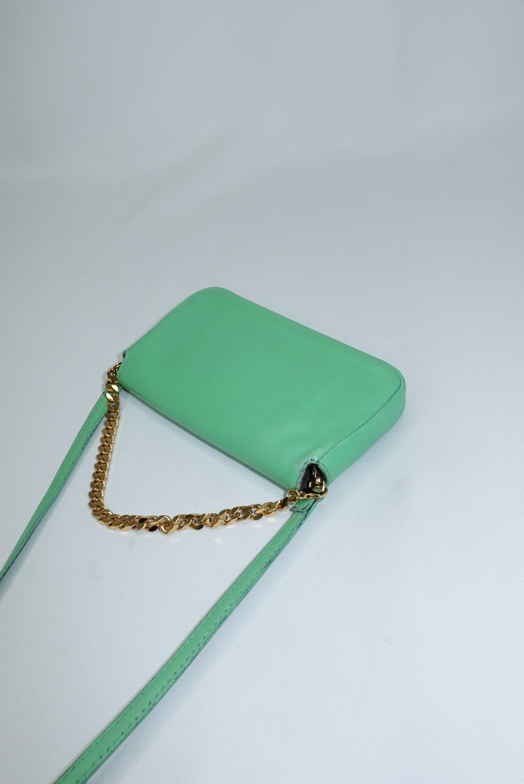 Fendi Neon Green Mini Baguette Crossbody FF Logo