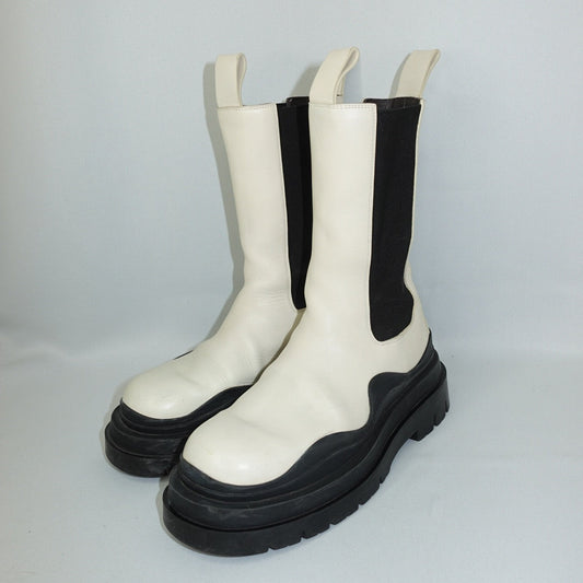 Bottega Veneta Tire Lug Chelsea Boot Sea Salt Black Two-Tone Platform