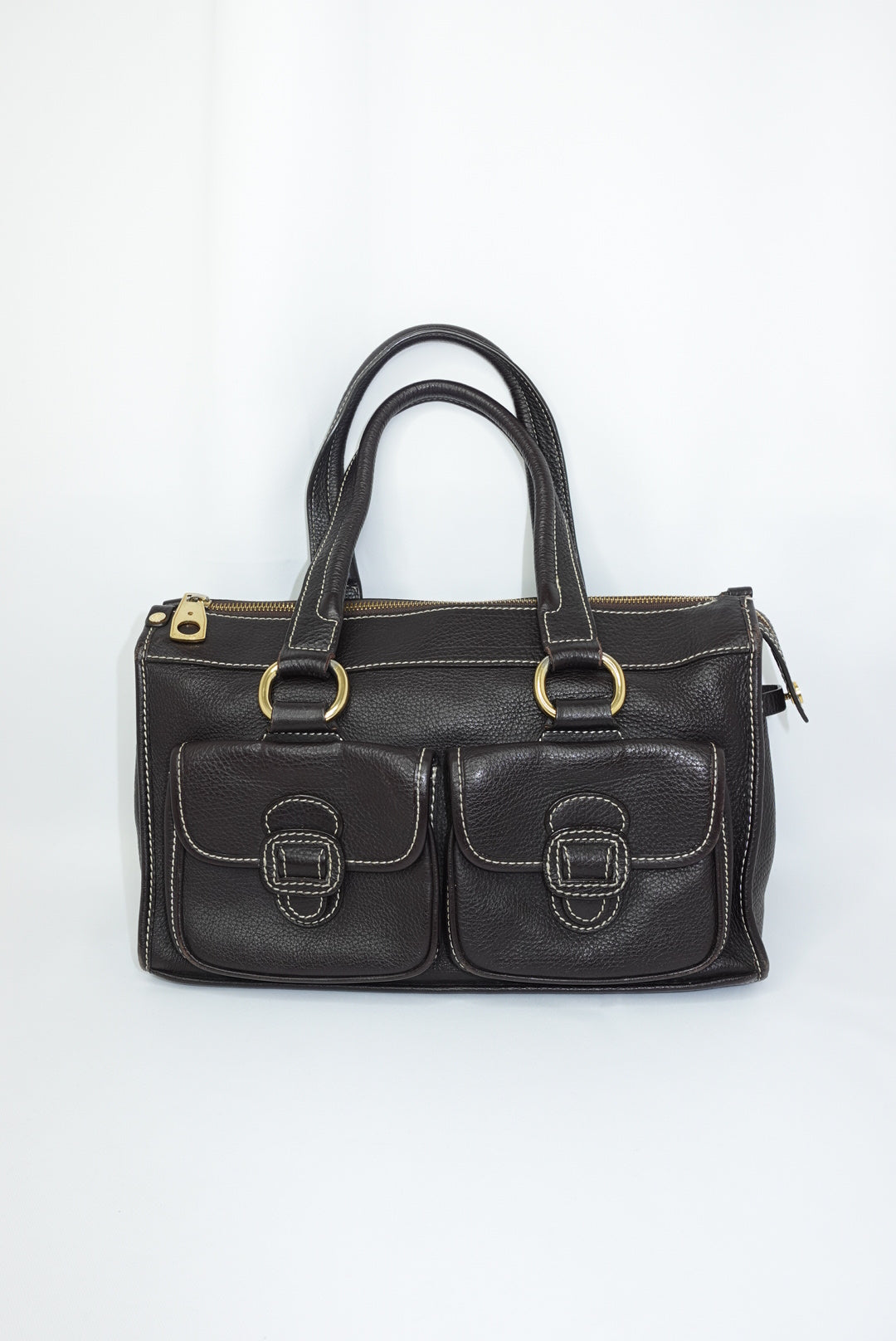 Cèline Vintage Dark Brown Leather Shoulder Bag
