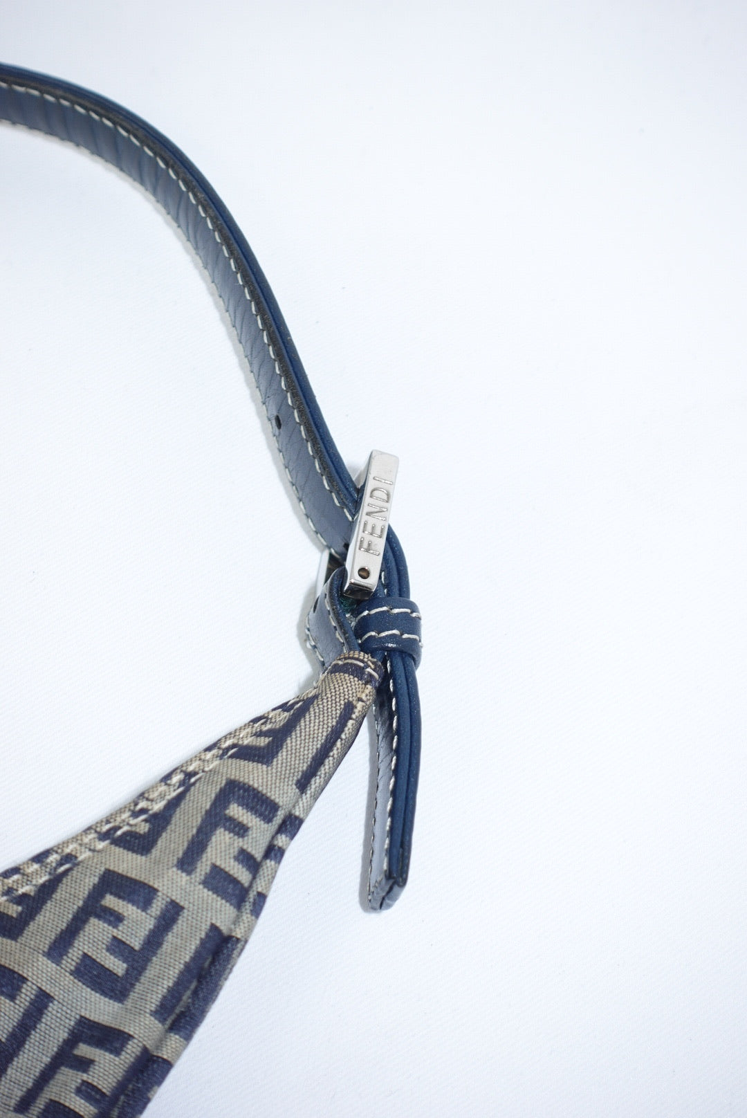 Fendi FF Zucchini Vintage Brown Canvas Vintage Croissant Bag