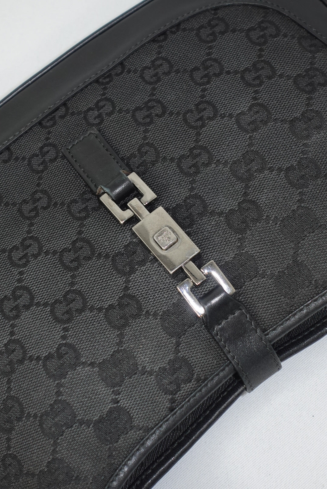 105. Gucci Mini Jackie Black Canvas Vintage Shoulder Bag