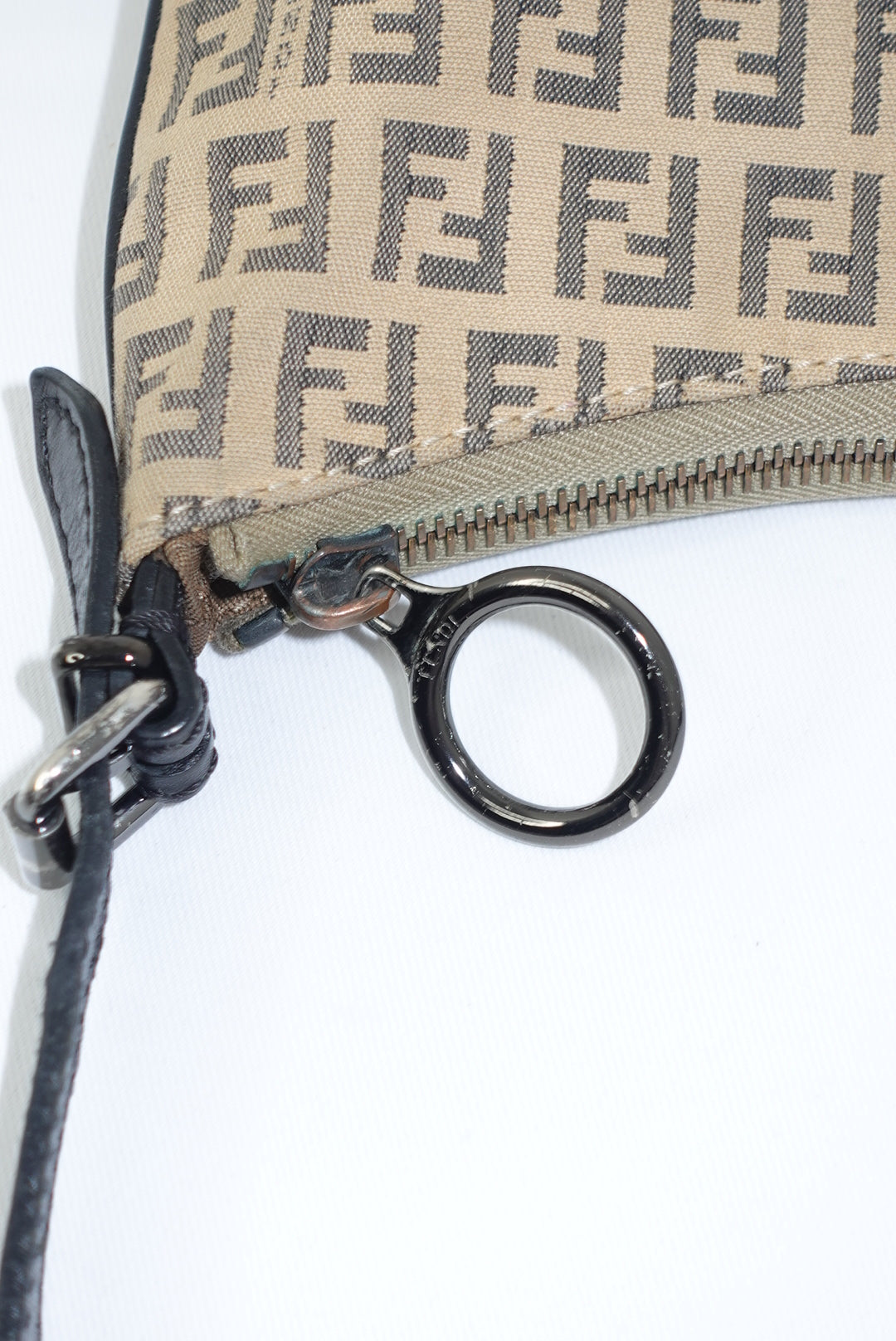 Fendi Light Brown Vintage Oyster Vintage Bag with FF Zucchini Canvas