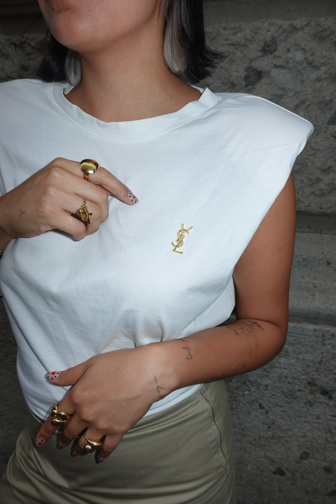 140. Yves Saint Laurent Vintage Logo Pin