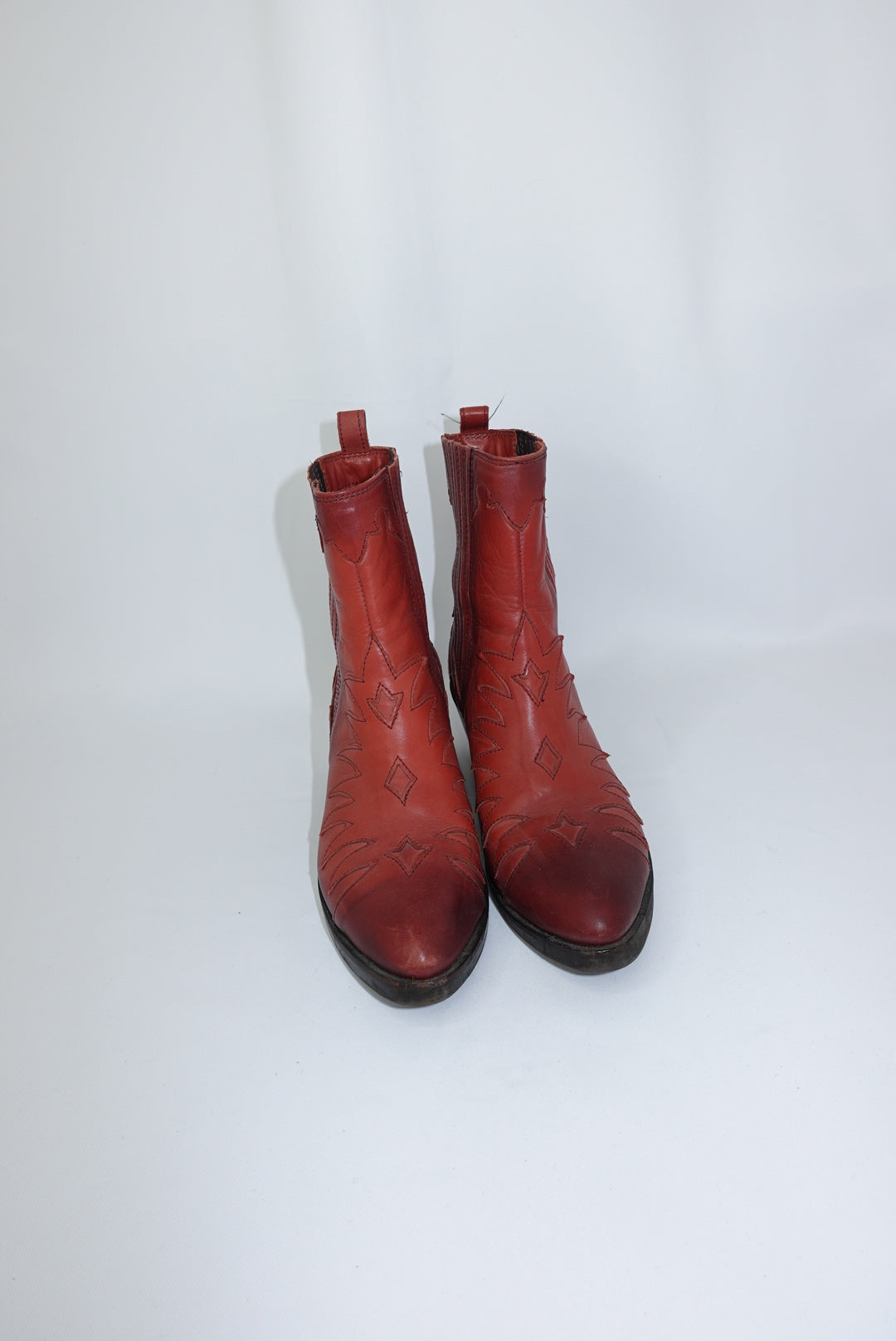 Red Western Ankle Boots 37