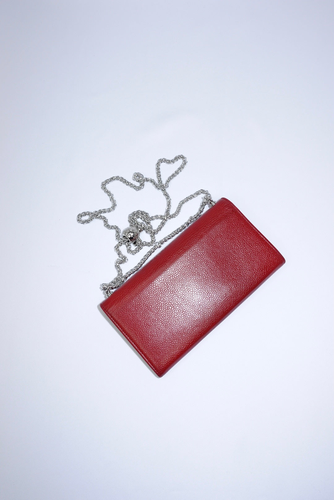 013.Chanel Re-Worked Flap W.O.C. Red CC logo
