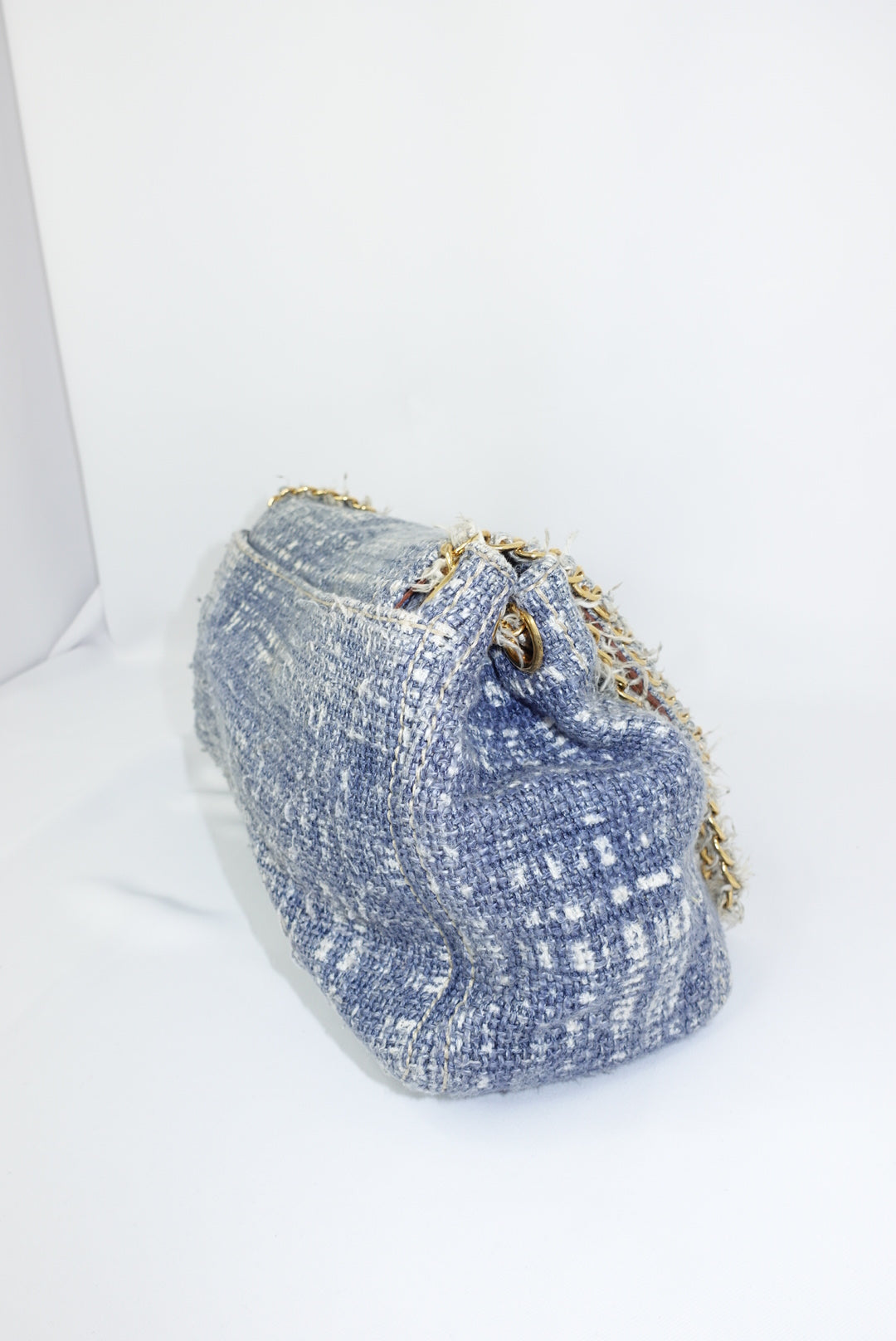 Prada Light Blue Tweed Vintage Bag