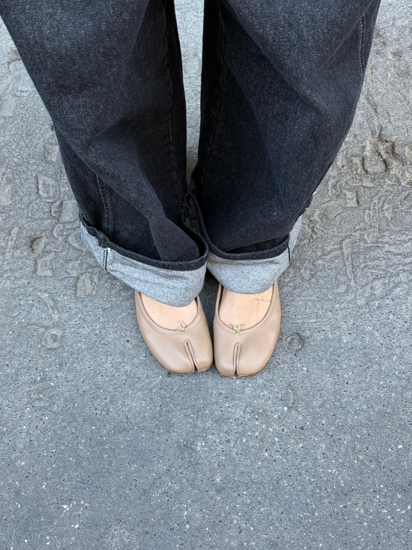 Margiela Tabi Ballet Flats Hazelnut