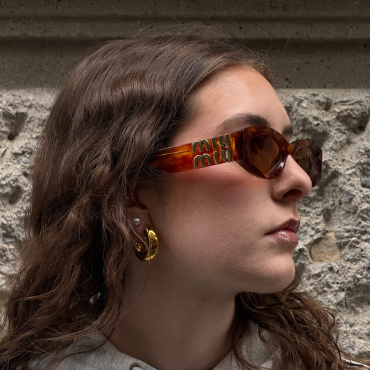 Miu Miu Glimpse Havana Tortoiseshell Sunglasses