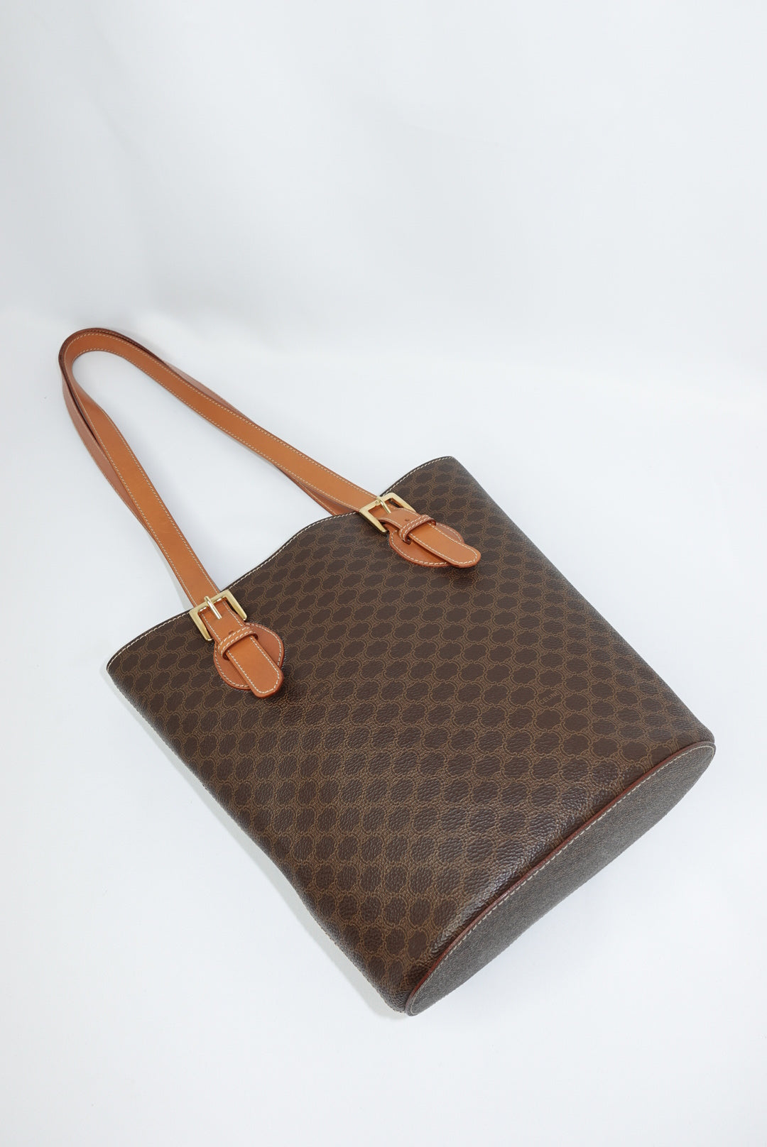 Celine Monogram Canvas and Leather Brown Vintage Bucket Bag