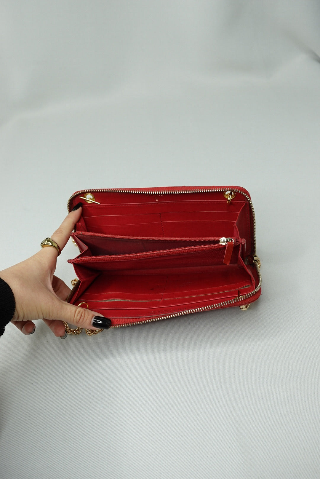 033. Re-Worked Chanel Timeless Zip Red W.O.C.
