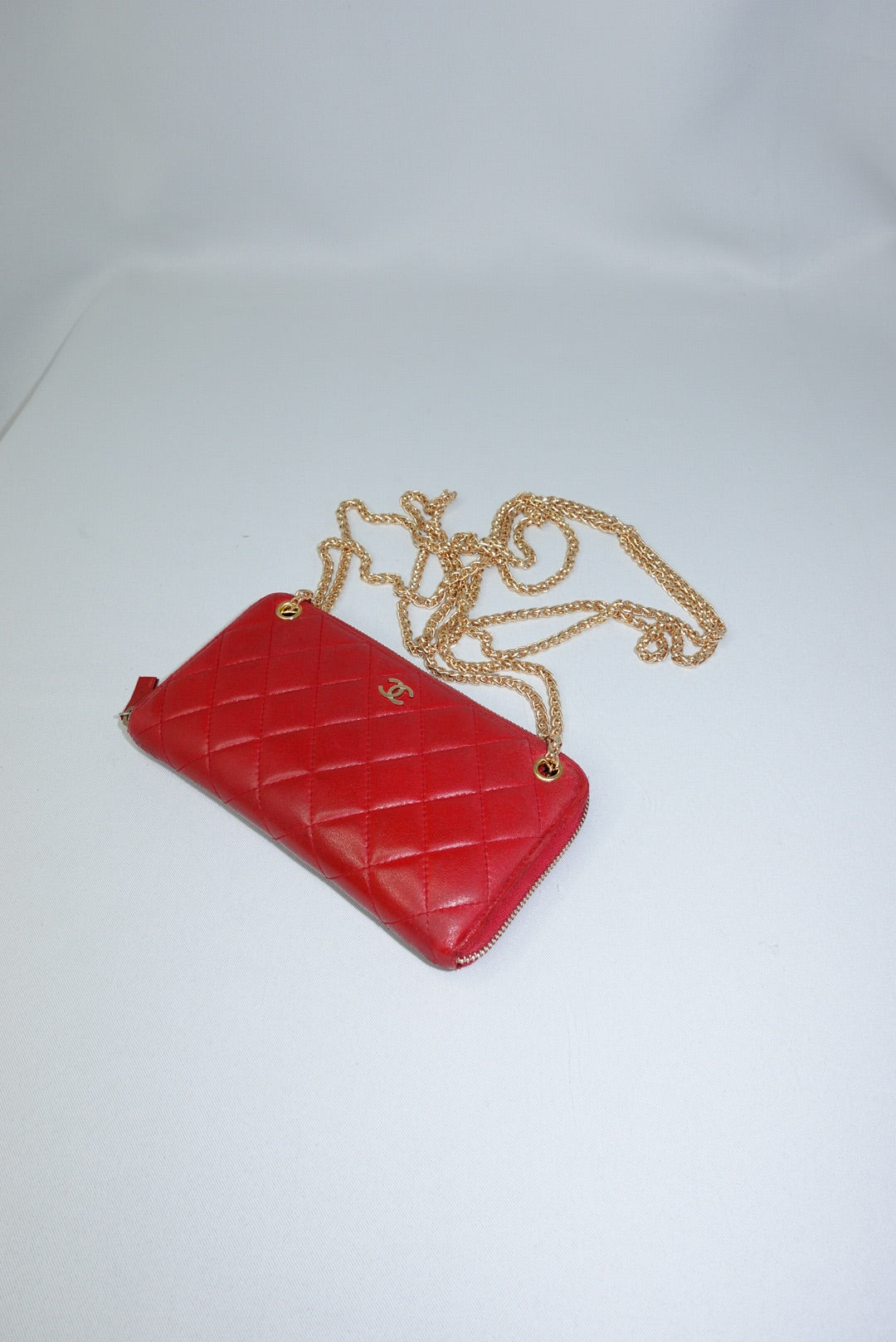033. Re-Worked Chanel Timeless Zip Red W.O.C.