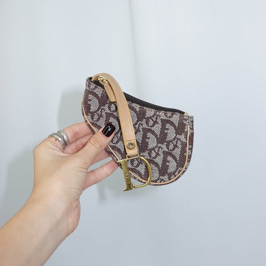 Christian Dior Brown Canvas Monogram Vintage Coinholder
