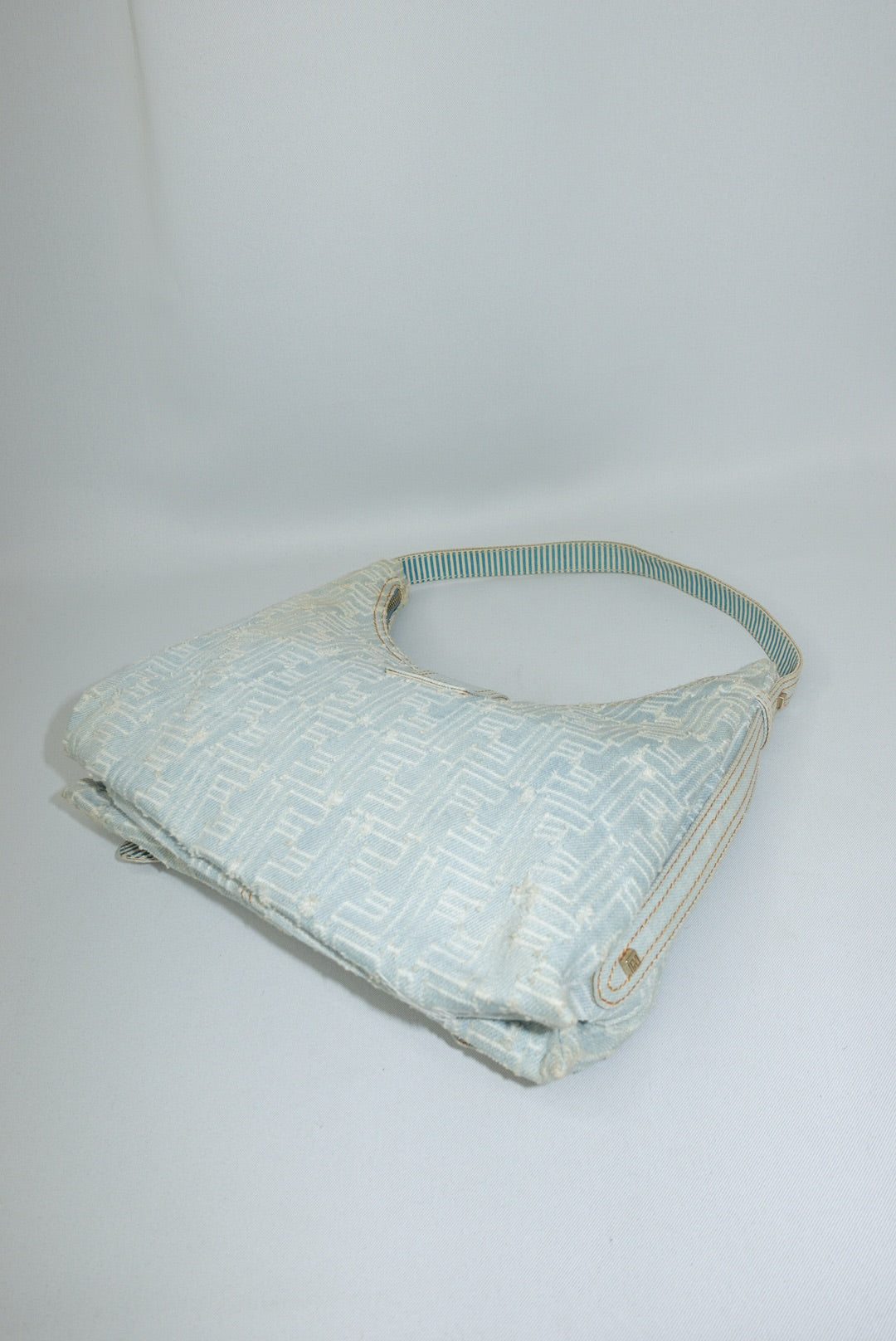 Fendi FF Zucca Light Wash Denim Hobo Bag