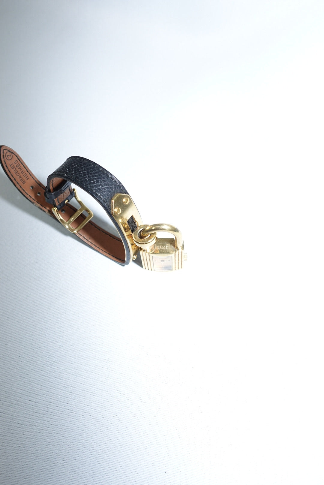 093. Hermès Kelly Vintage Watch with Black Strap