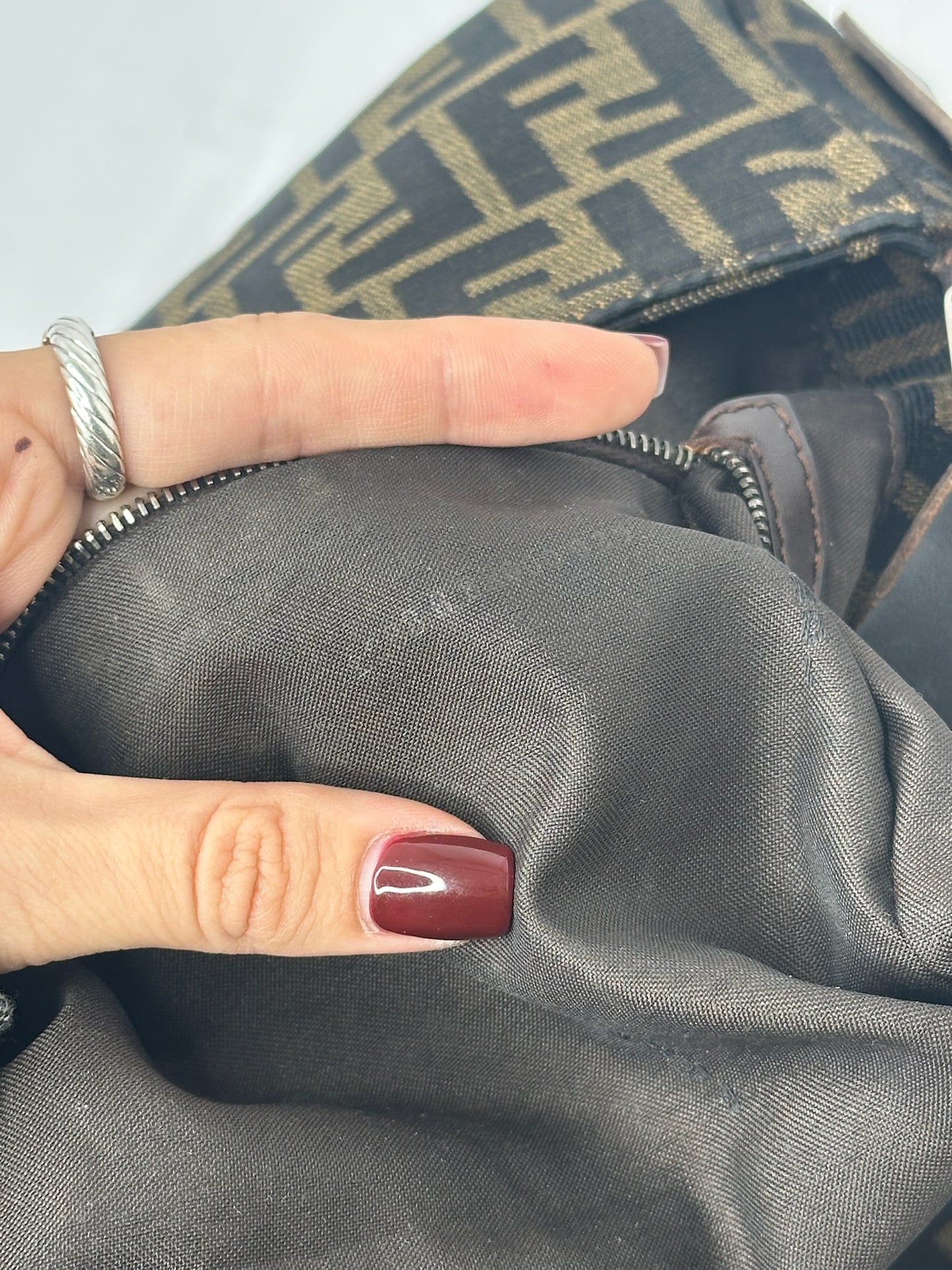 Fendi Vintage Baguette with FF Zucca Brown Canvas