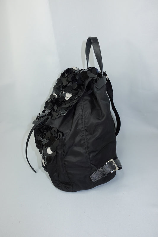 vintage prada sequin backpack