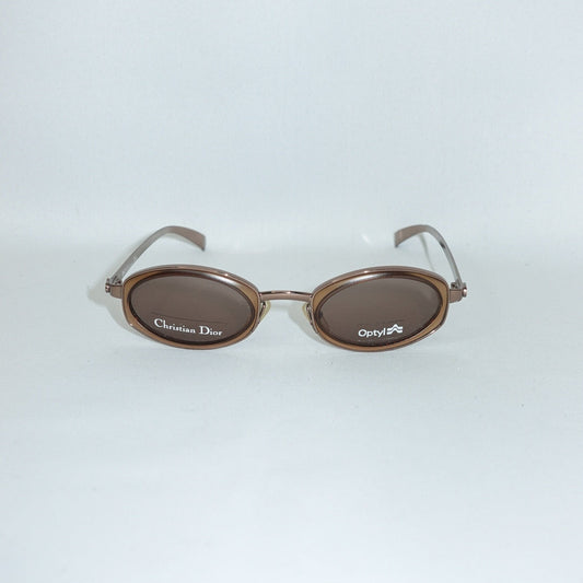 Christian Dior Vintage Oval Metallic Brown Sunglasses