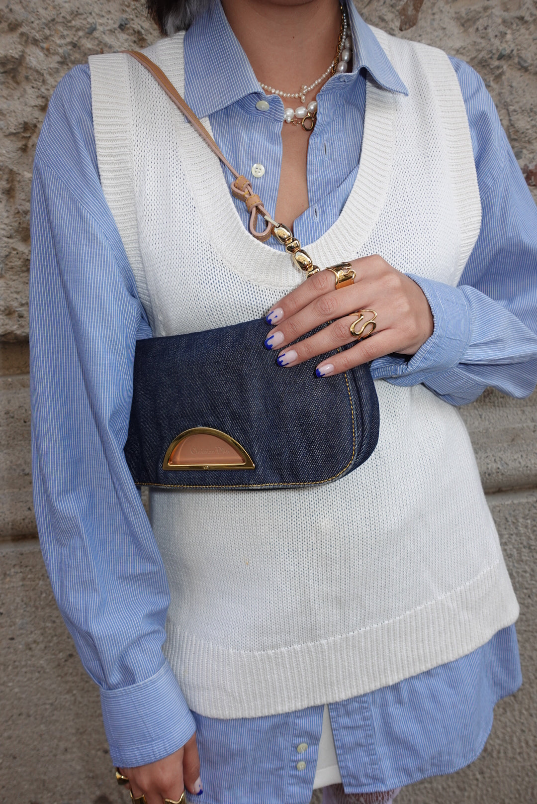 Christian Dior Malice Denim Shoulder Bag Y2K
