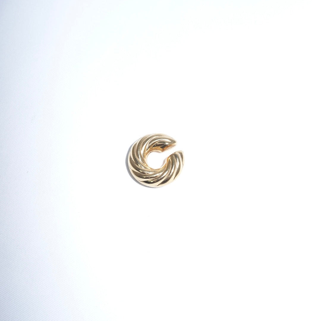 Sculptural Gold Toned Ear Cuff in Stainless Steel