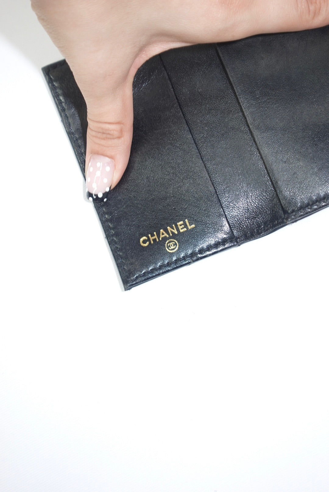 123. Re-Worked Chanel Mini Black Keyholder Caviar Leather W.O.C.