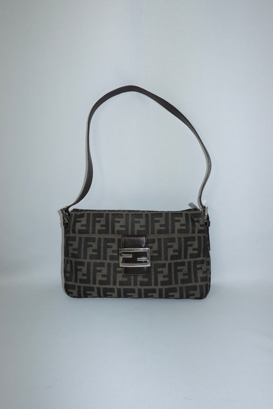 Fendi Baguette Tote Zucca Monogram Canvas Bag