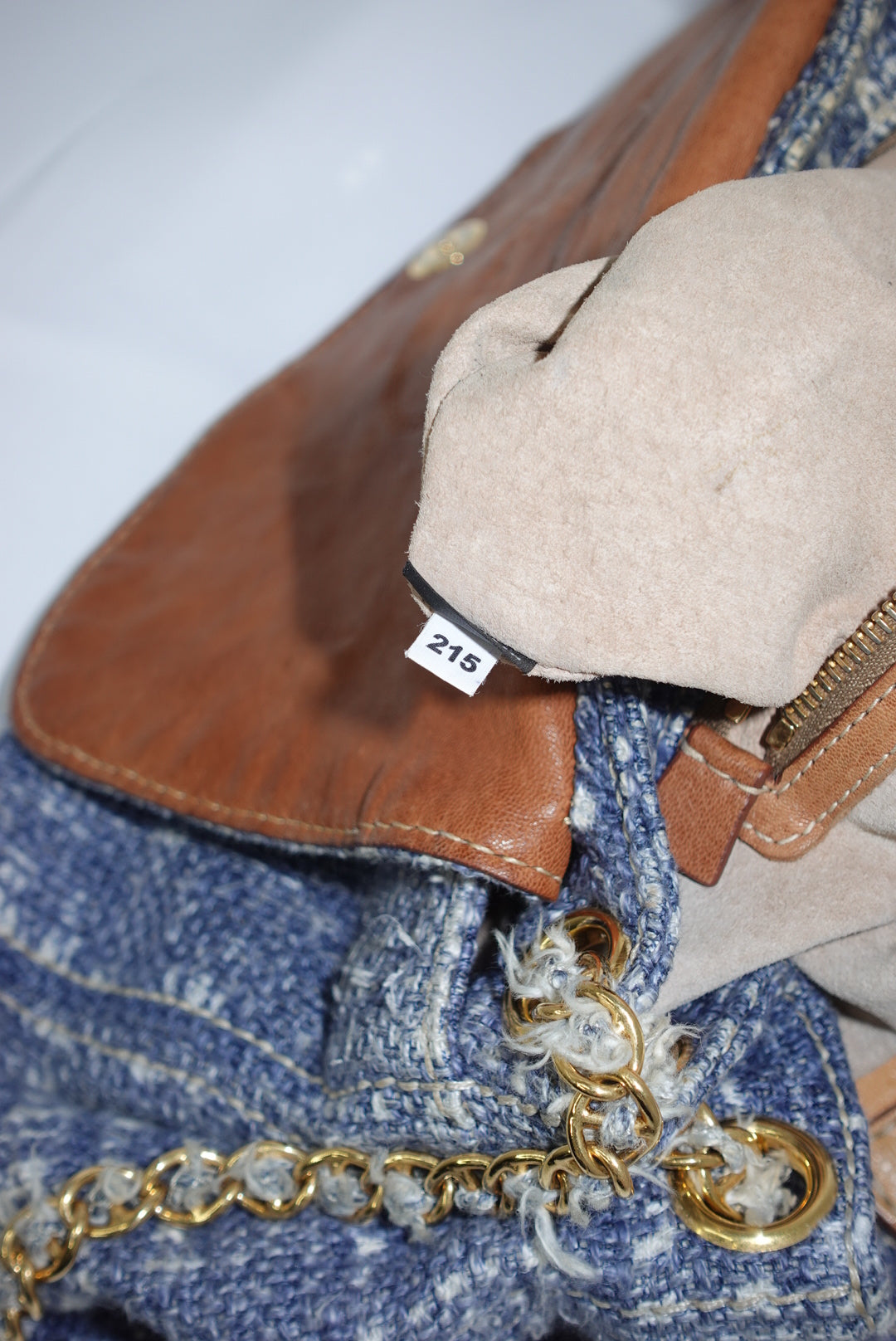 Prada Light Blue Tweed Vintage Bag