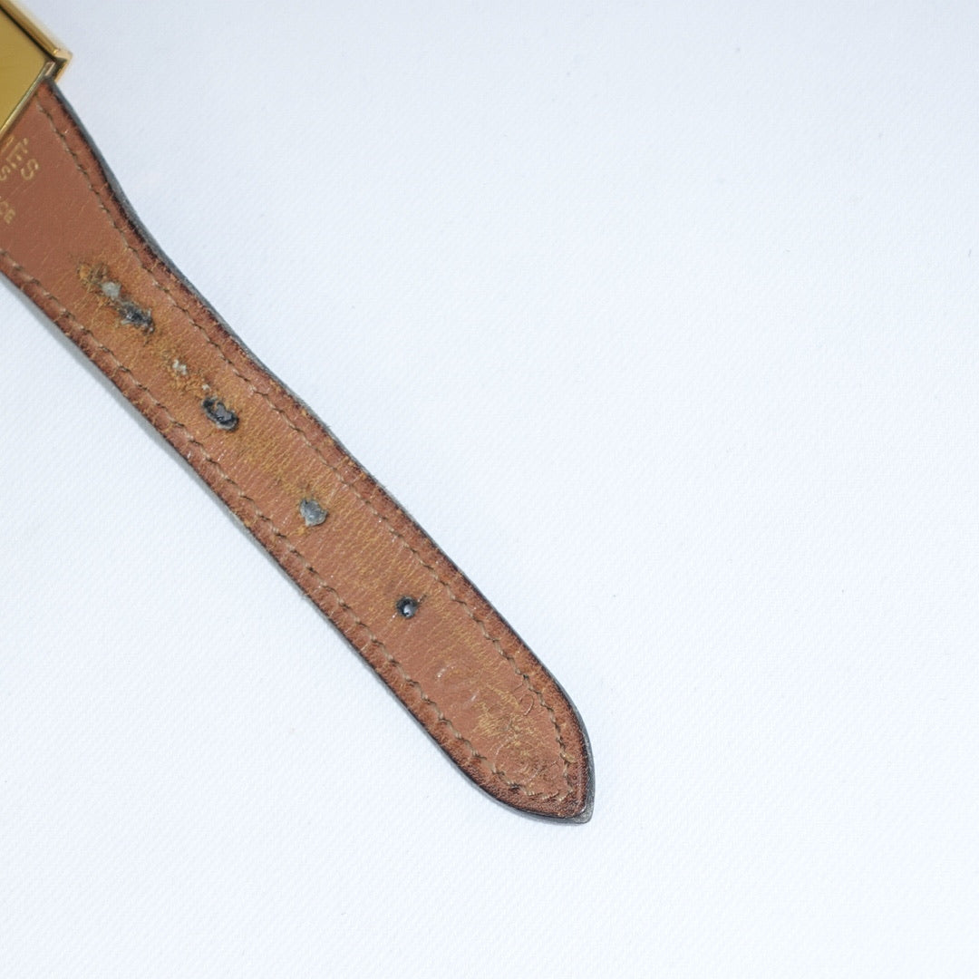 Cintura vintage in pelle nera Hermès