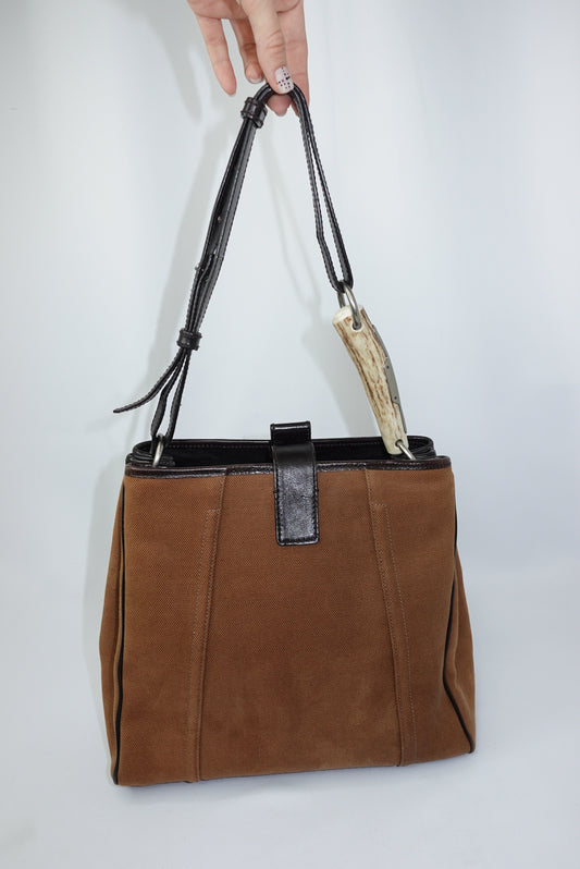 Yves Saint Laurent Mombasa Vintage Caramel Brown Tote Bag
