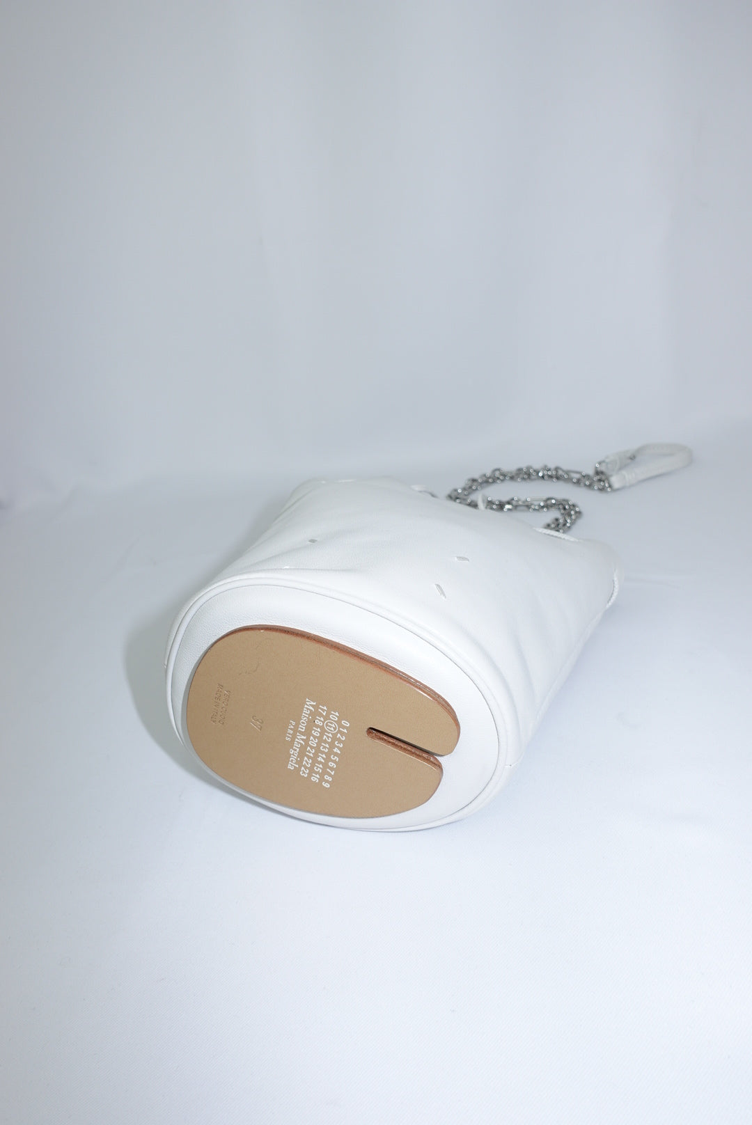 Maison Margiela White Tabi Crossbody Bucket Bag