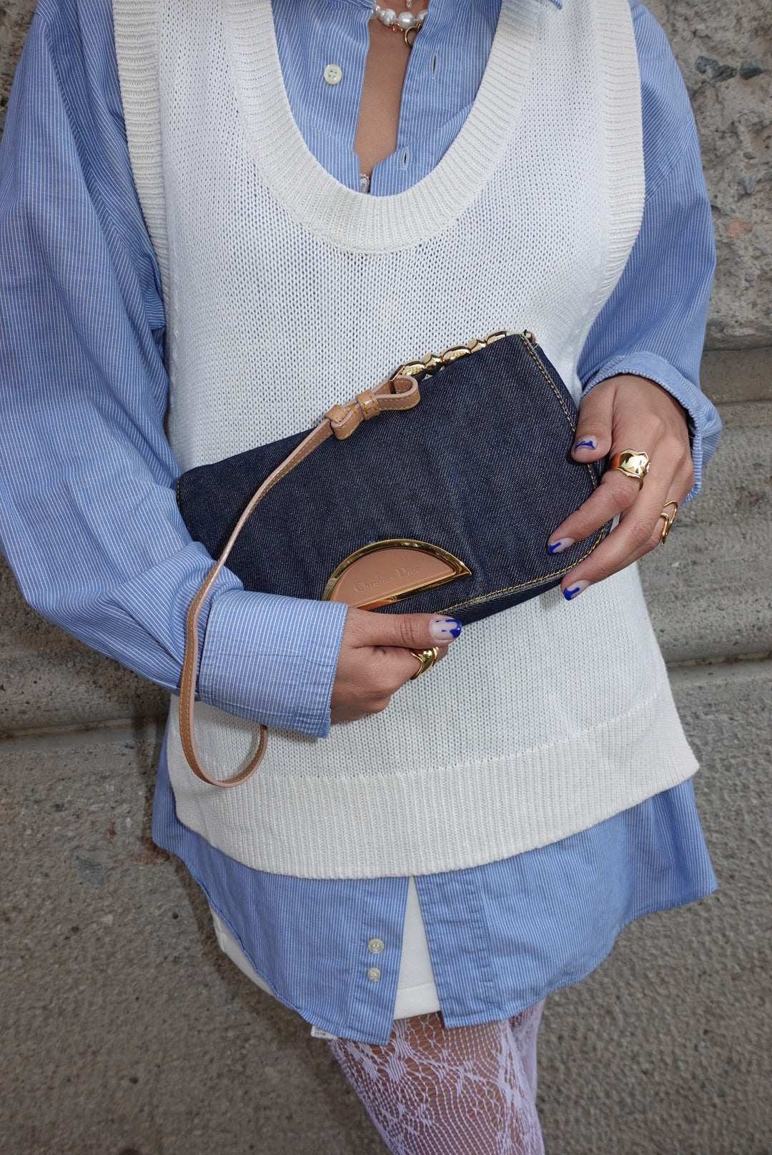 Christian Dior Malice Denim Shoulder Bag Y2K