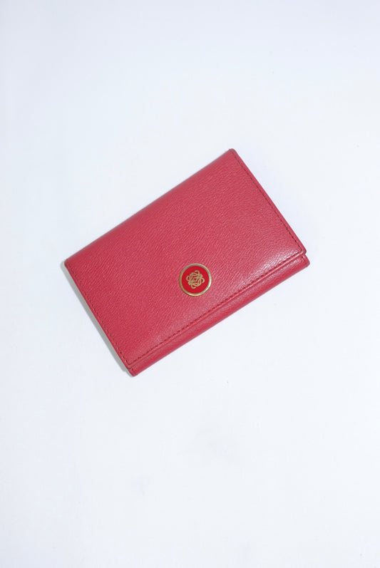 Loewe Vintage Leather Raspberry Card Holder