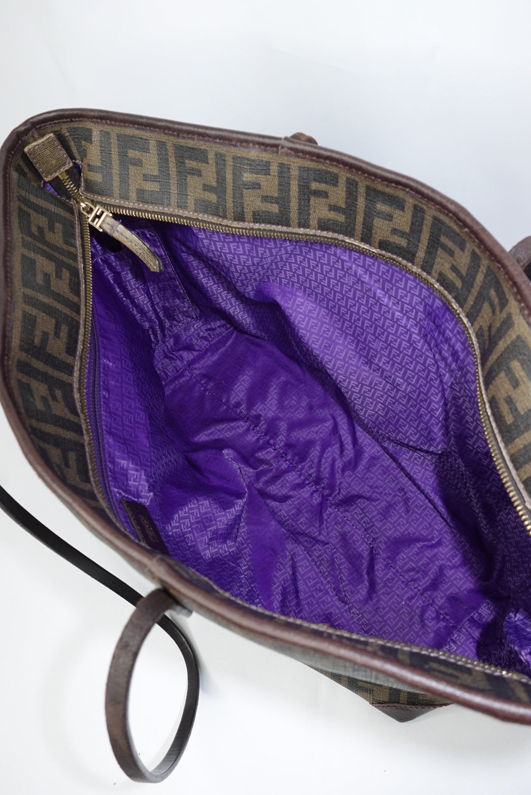 Fendi FF Zucca Brown Vintage Canvas Tote Bag